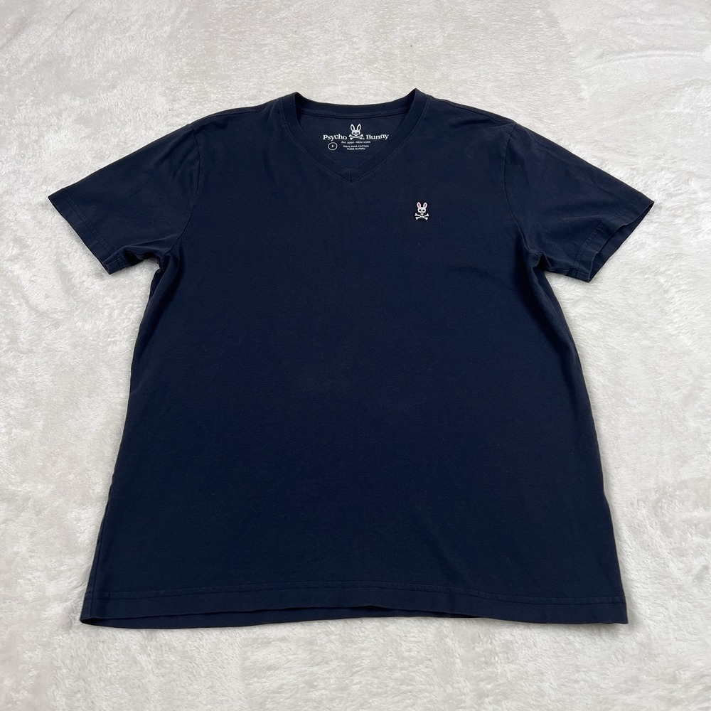 Psycho Bunny Shirt Men L Black Short Sleeve Embroidered Logo Casual EU 5